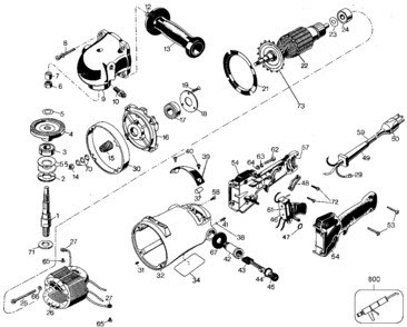 Default Diagram and Parts List for B4052 Type 4 Black and Decker Sander